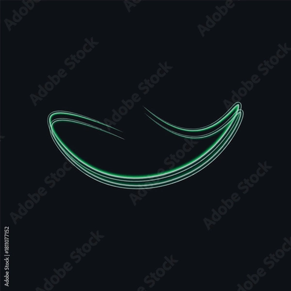 Obraz green light lines form a ring pattern