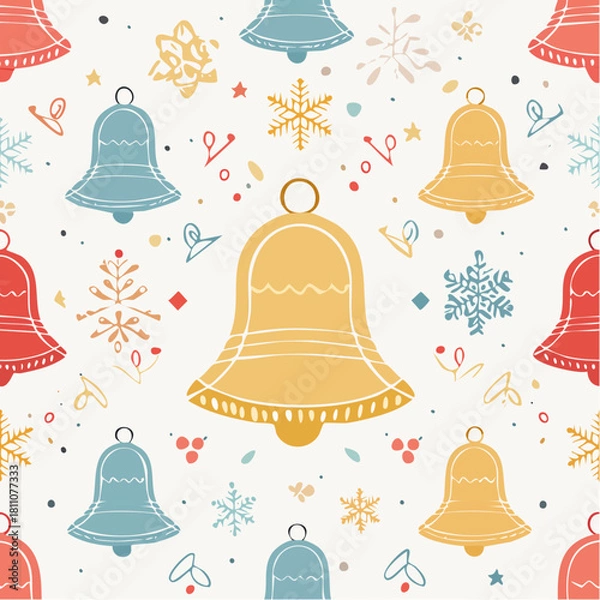 Obraz Minimal White and Gold Christmas Tree Pattern