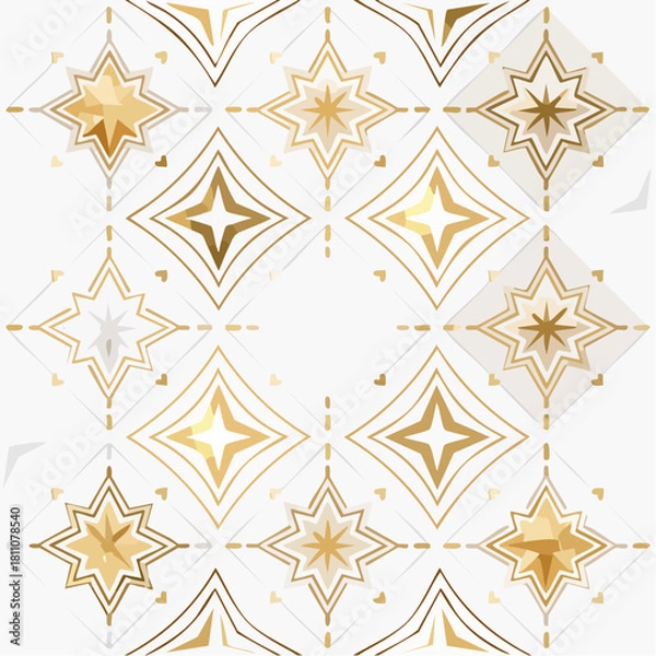 Obraz Gold Geometric Christmas Star Pattern