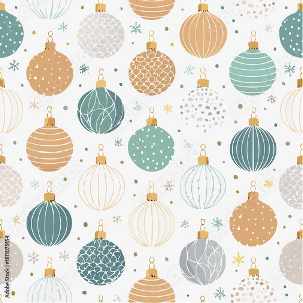 Obraz Christmas Ornament Pattern with Soft Winter Colors
