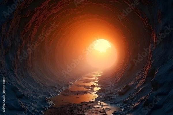 Obraz A deep hole with warm air rising from within.