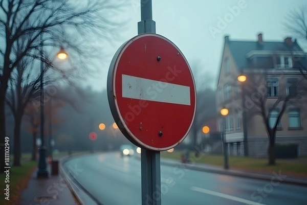 Obraz A street sign spinning continuously though air is calm.