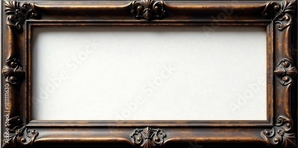 Obraz Dark wood antique picture frame, clipping path, object, photography, detail