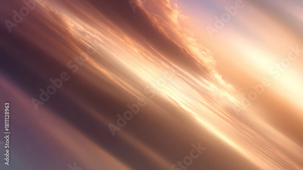 Fototapeta Abstract Background with Dynamic Diagonal Light Streaks and Sunset Colors