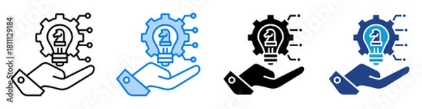 Obraz Strategy icon set multiple style collection