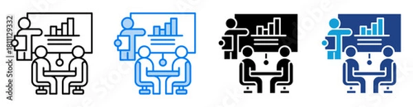 Obraz Presentation icon set multiple style collection