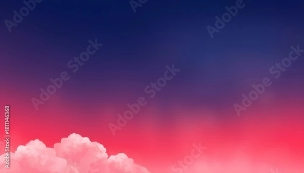 Obraz 남색과코랄색이섞인수채화하늘배경