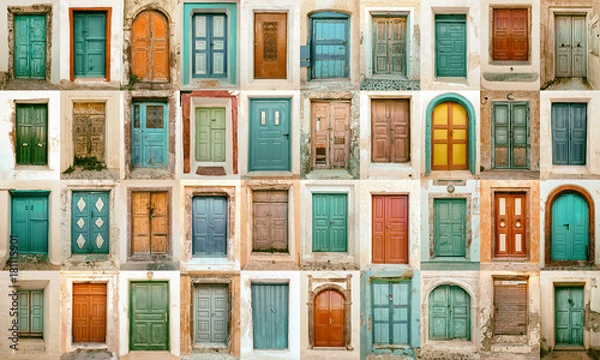 Obraz doors of santorini