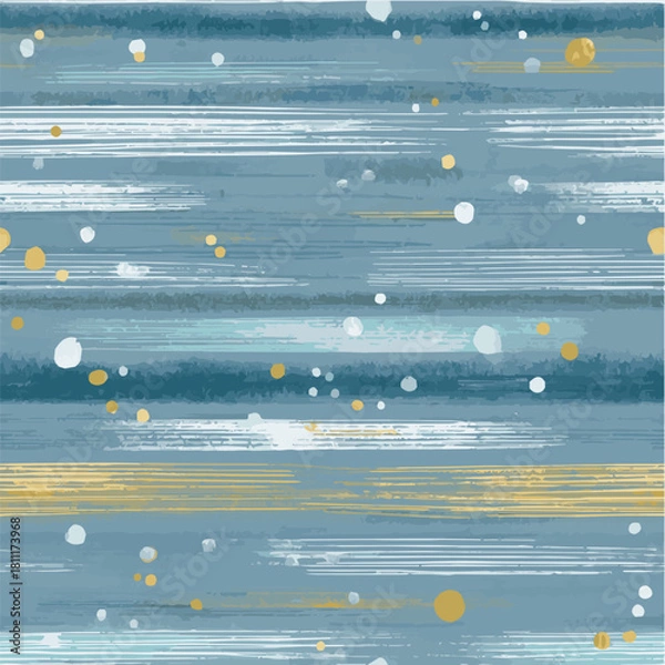 Fototapeta Seamless pattern of hand-painted horizontal stripes and polka dots