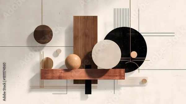 Fototapeta Minimal composition, clean shapes