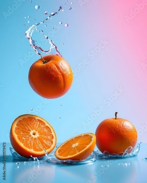 Fototapeta Fresh Citrus and Refreshing Cocktail Scene