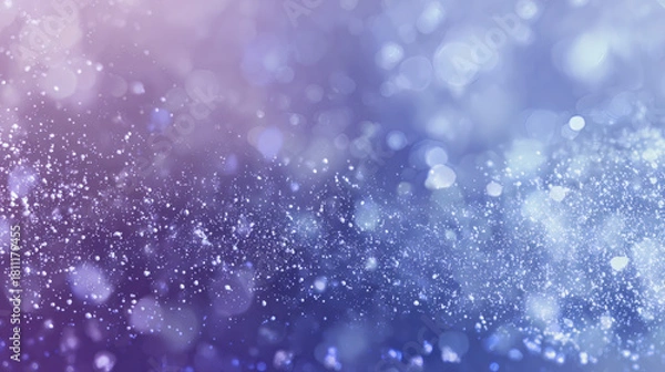 Fototapeta Cool Winter Abstract Background with Icy Blue Bokeh Lights and Sparkling Particles