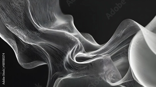 Fototapeta Wavy flowing lines