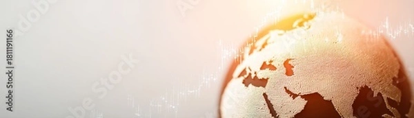 Obraz ESG Financial Forecast Insights, Abstract representation of a globe with digital elements, symbolizing global connectivity and technology.