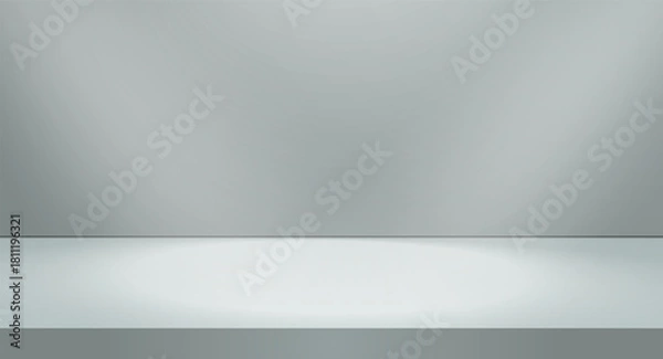 Obraz Minimalist gray and navy studio background with smooth gradient lighting and soft shadows, perfect for showcasing products, cosmetic packaging, or branding mockups on websites and online stores.