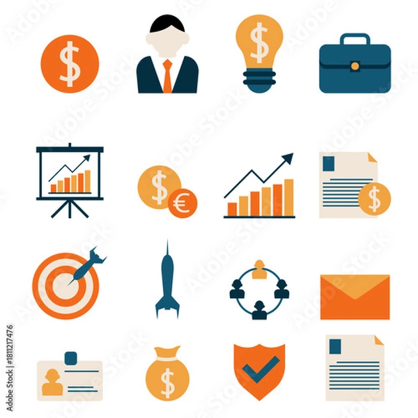 Fototapeta Business and Finance Icon Set