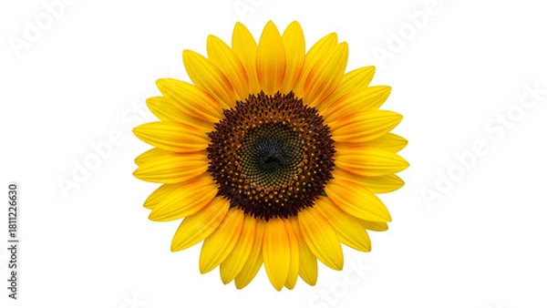 Obraz Bright yellow bloom of a large flowering plant centered against a deep black background