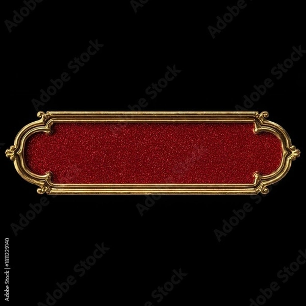 Fototapeta Detailed 3D-rendered frame in rich red and gold colors with ornate decorations, ideal for luxury invitations, festive cards, and elegant designs.