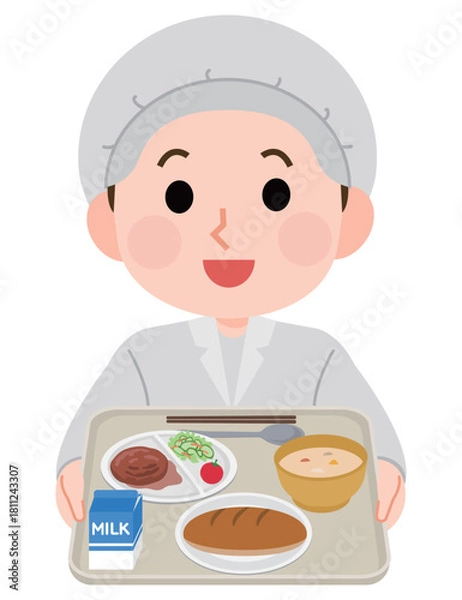 Obraz 給食調理員　イラスト