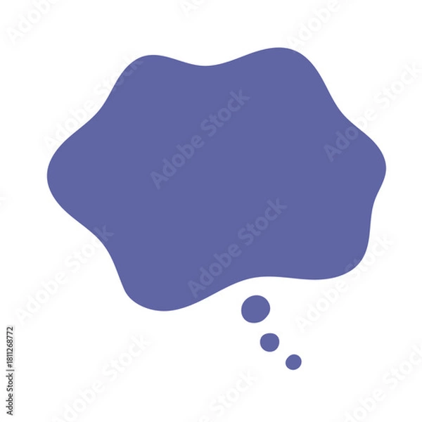 Obraz ふにゃふにゃした形の濃い青の吹き出し - 心の中の思いや考え、想像や夢、悩み･不安な感情のイメージ