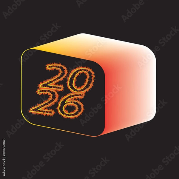 Obraz 2026 glowing year vector illustration of an abstract background