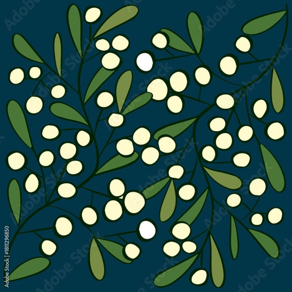 Fototapeta mistletoe seamless pattern gift paper textile design