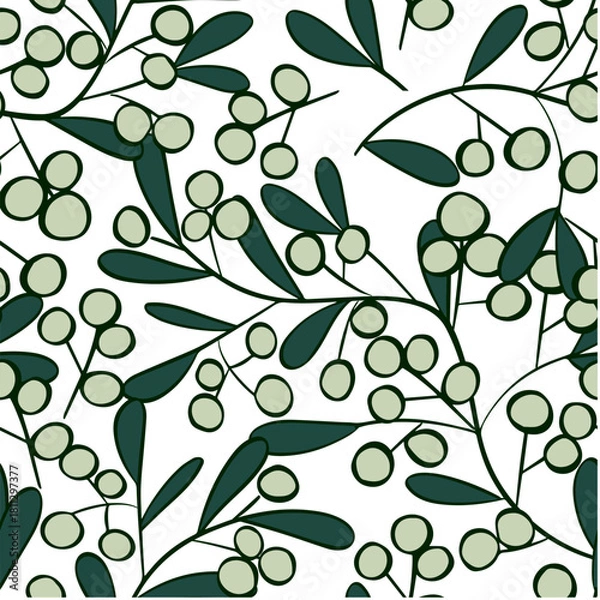 Fototapeta mistletoe seamless pattern gift paper textile design