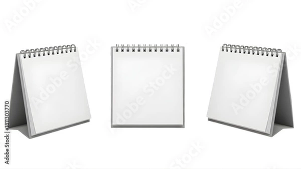Obraz Desk calendar mockup blank white paper template for office organization and schedule planning design 2026 on transparent background