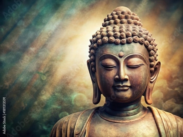 Obraz Ancient Buddha statue with serene face