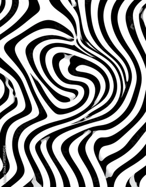 Fototapeta Bold black and white stripes create a dynamic, abstract pattern.