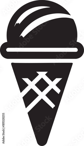 Obraz Ice cream cone silhouette vector