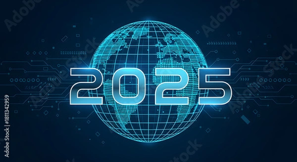 Obraz Global digital transformation in 2025, technology and future .