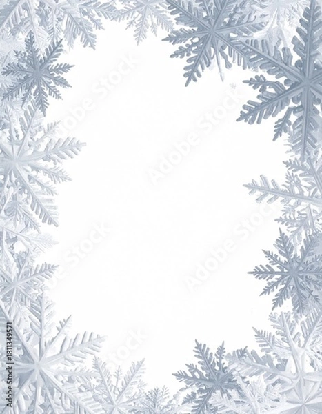Obraz Snowflakes frame a crisp white center