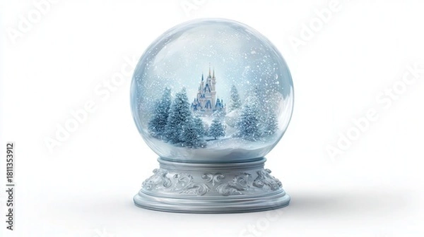 Fototapeta Snow globe isolated on white background