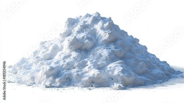 Fototapeta Snow pile model isolated on white background
