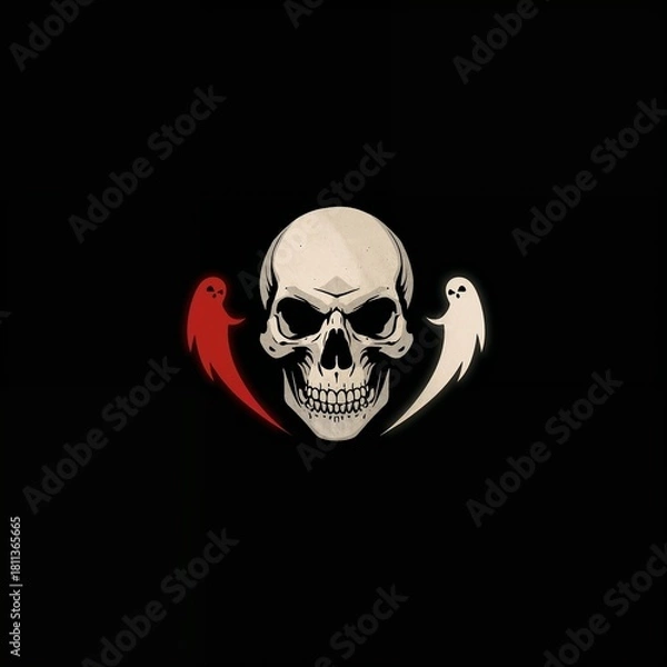 Obraz skull on black background