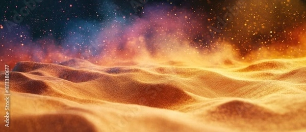 Fototapeta Colorful waves in a vibrant desert