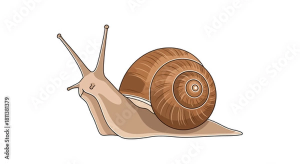 Obraz snail on a white background