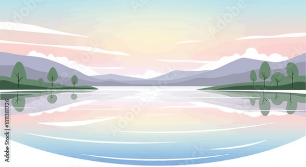 Obraz lake with vector style