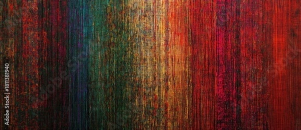 Fototapeta Colorful abstract textile art in vibrant hues