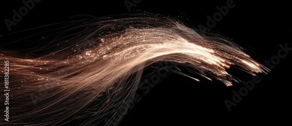 Fototapeta Elegant trails of light in motion at night