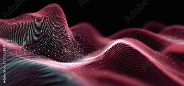 Fototapeta Digital waves create captivating abstract forms