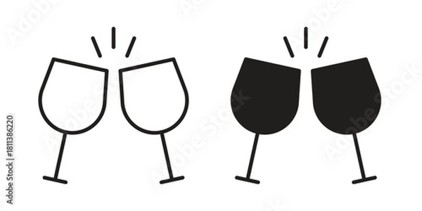 Obraz Glass-cheers icons of black colored in various styles