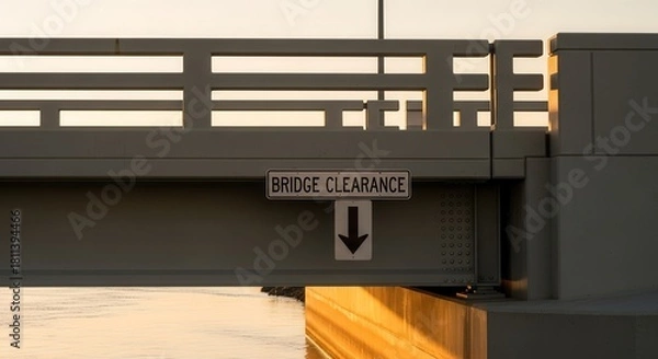 Fototapeta Bridge Clearance Sign: A Photographic Composition of Architectural Elements