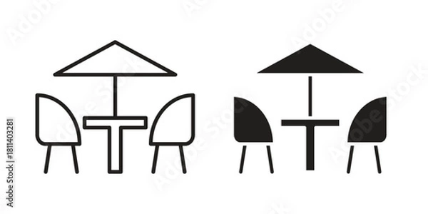 Obraz Terrace icons of black colored in various styles