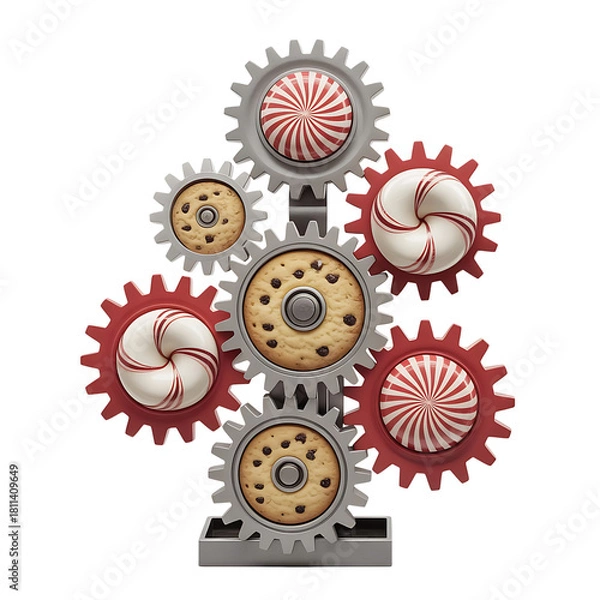 Obraz Candy Cookie Gears Mechanical Design