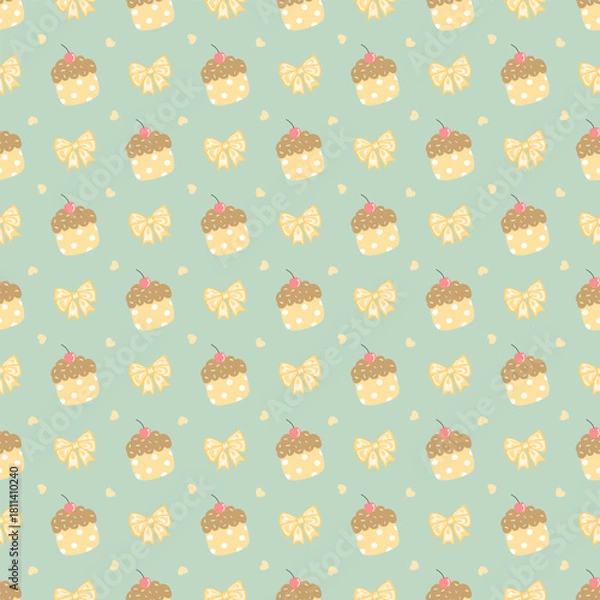 Obraz Seamless pattern with cupcake 