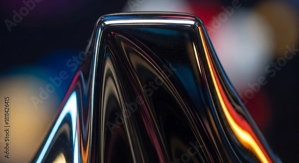 Fototapeta Futuristic chrome metal texture with smooth reflections, abstract wavy metallic surface, modern fluid gradients, high-resolution shiny steel finish, luxury industrial aesthetic.