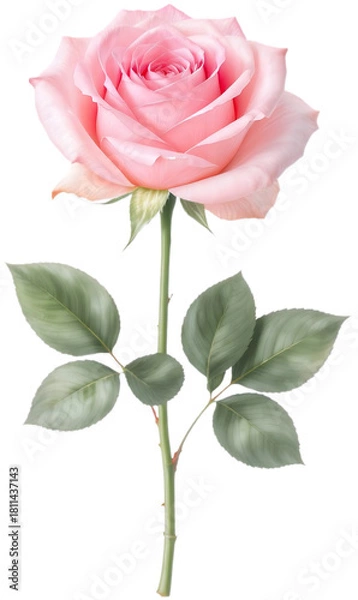 Obraz Pink Rose Stem Transparent Background