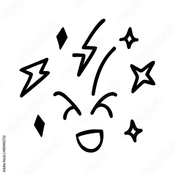 Fototapeta Hand drawn doodle element isolated on for decoration design